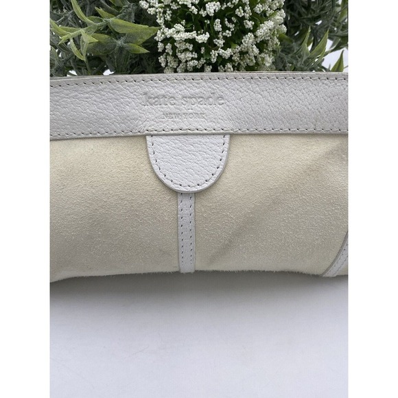 Kate Spade Off white suede and Leather Clutch Made in Italy - Picture 2 of 15